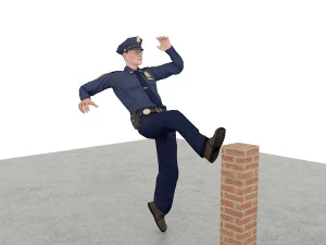 PolyceMan run to flip 3D Model