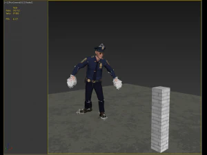 PolyceMan run to flip 3D Model