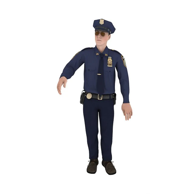 PolyceMan dancing 3D Model .c4d .max .obj .3ds .fbx .stl .blend 
