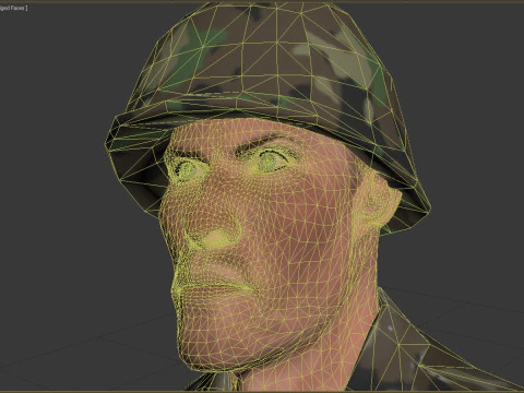 Soldado de baja poli Modelo 3D