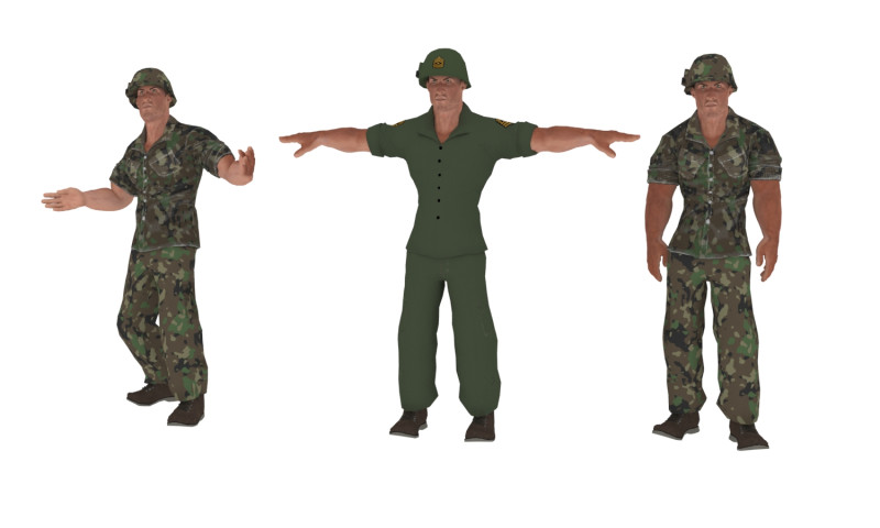 Low-Poly Soldier 3D Model .c4d .max .obj .3ds .fbx .stl .blend