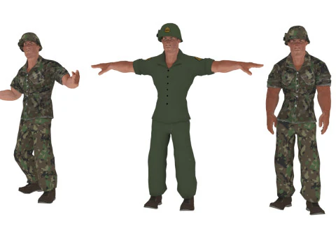 Soldado de baja poli Modelo 3D