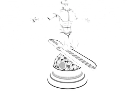 Silver Surfer Style Character Game-Ready Static Model 3D Model