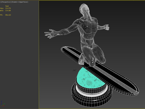 Silver Surfer Style Character Game-Ready Static Model 3D 模型