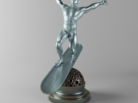 Silver Surfer Style Character Static Model 3D Model