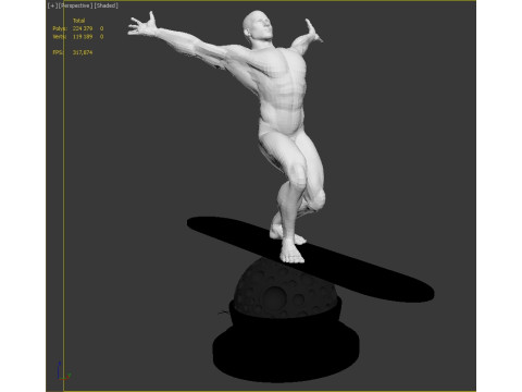 Silver Surfer Style Character Static Model 3D Modell