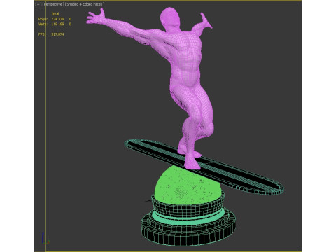 Silver Surfer Style Character Static Model 3D Modell