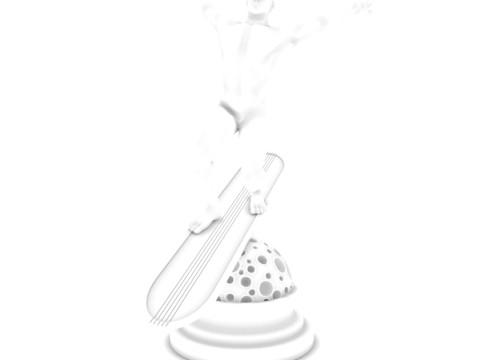 Silver Surfer Style Character Static Model 3D Modell