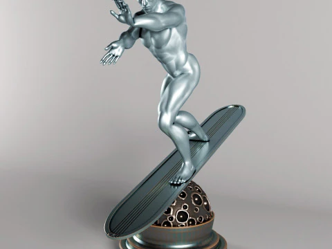 Silver Surfer &mdash; готовая статическая научно-фантастическая игра 3D Модель