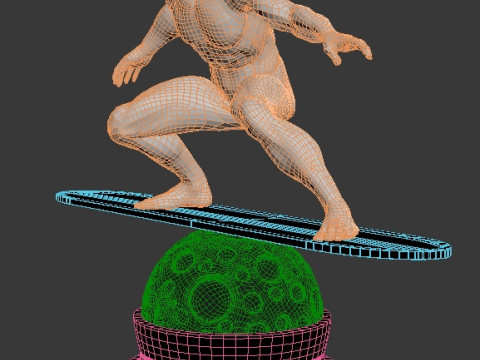 Silver Surfer Style 4 Poses Static Game-Ready Character 3D 模型