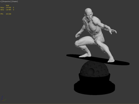 Silver Surfer Style 4 Poses Static Game-Ready Character 3D 模型