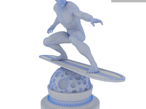 Silver Surfer Style 4 Poses Static Game-Ready Character 3D 模型