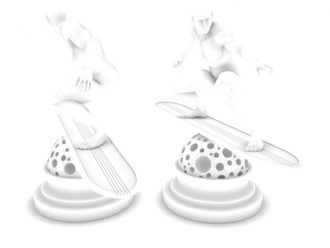 Silver Surfer Style 4 Poses Static Game-Ready Character 3D 模型