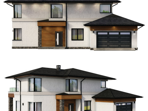 Modern House Day-Night Visualization 3D मॉडल