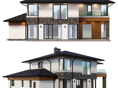 Modern House Day-Night Visualization 3D मॉडल