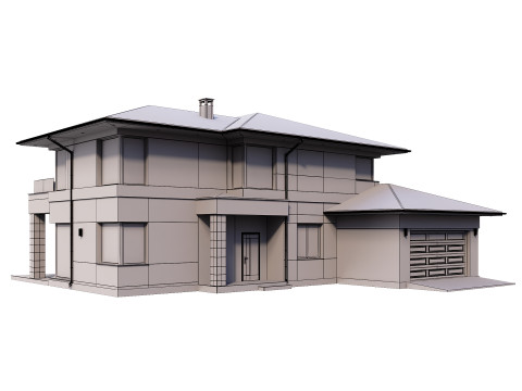 Modern House Day-Night Visualization 3D मॉडल