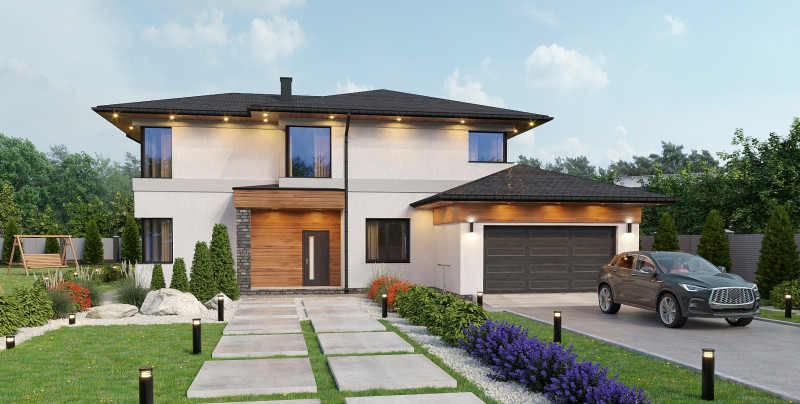 Modern House Day-Night Visualization 3D मॉडल .c4d .max .obj .3ds .fbx .stl .blend