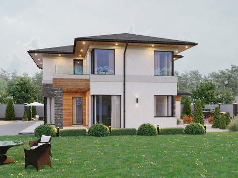 Modern House Day-Night Visualization 3D मॉडल