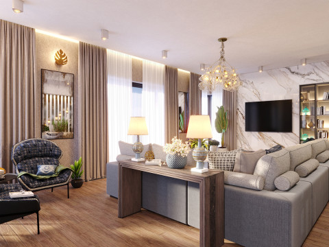 Modern House Day-Night Visualization 3D मॉडल