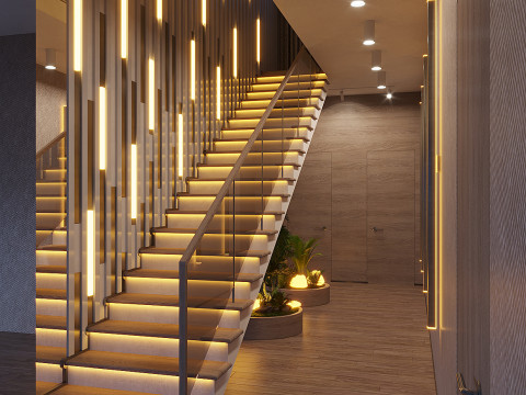Modern House Day-Night Visualization 3D मॉडल