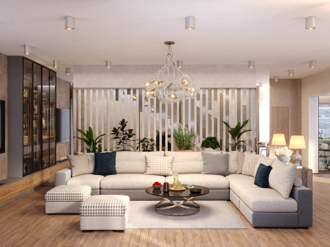 Modern House Day-Night Visualization 3D मॉडल