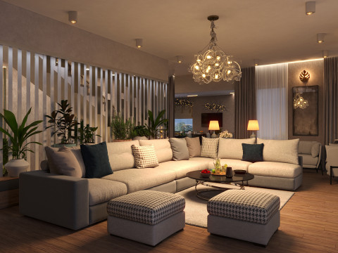 Modern House Day-Night Visualization 3D मॉडल