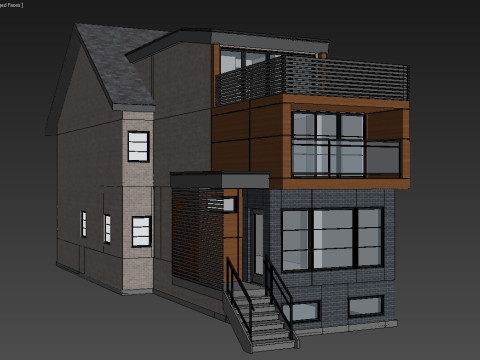 139 Winchester Modern Canadian Brick and Wood House 3D Model