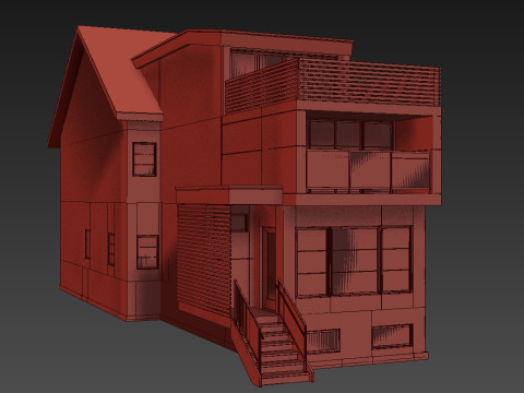 139 Winchester Modern Canadian Brick and Wood House 3D Model