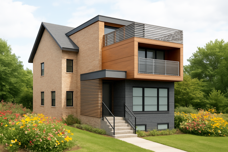 139 Winchester Modern Canadian Brick and Wood House 3D Model .c4d .max .obj .3ds .fbx .stl .blend