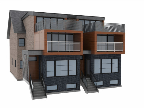 139 Winchester Modern Canadian Brick and Wood House 3D Model