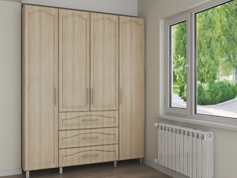 Classic Modern Wardrobes Interior Scene with 3D Model