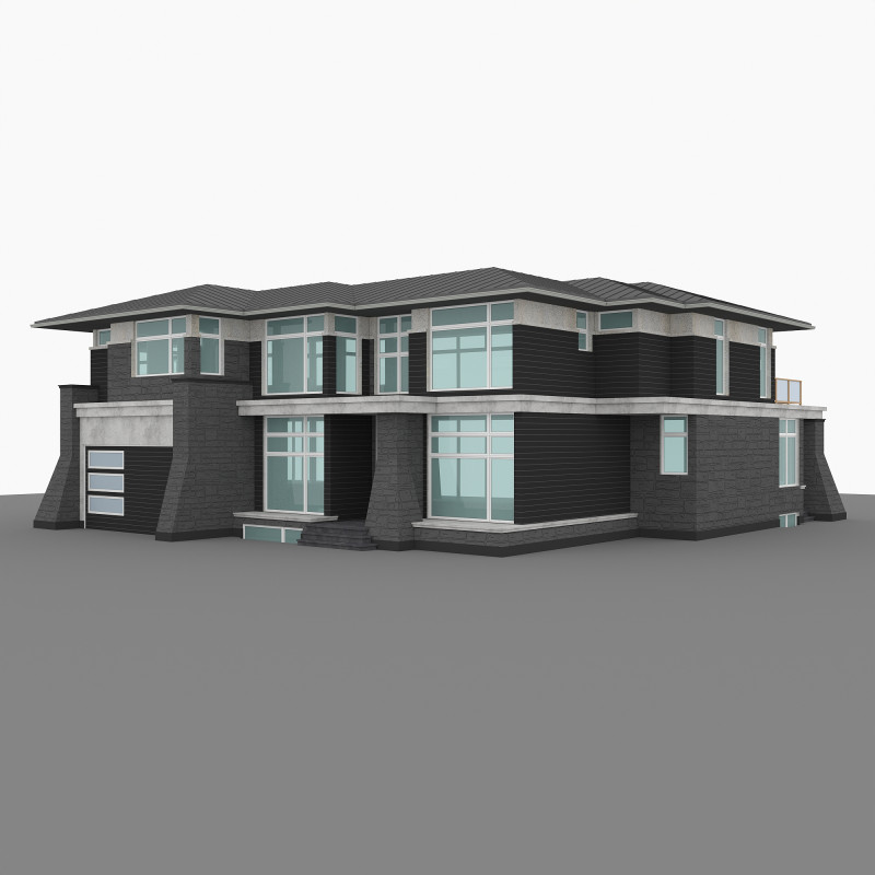 A model of a modern two-storey house 3D Model .c4d .max .obj .3ds .fbx .stl .blend 
