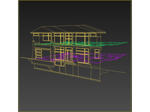 A model of a modern two-storey house 3D Model
