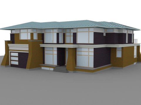 A model of a modern two-storey house 3D Model