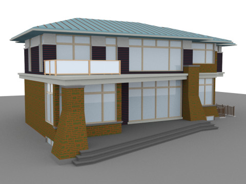 A model of a modern two-storey house 3D Model