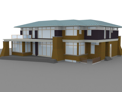 A model of a modern two-storey house 3D Model