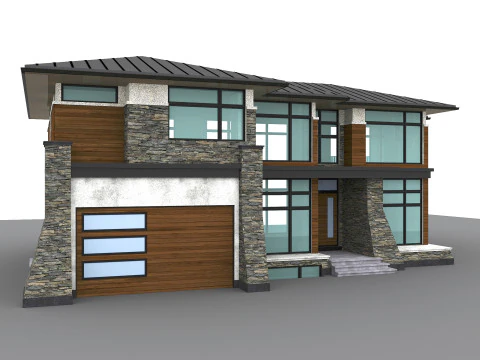Modern bir ev, mimari ve stilin m&uuml;kemmel bir birleşimidir 3D Model