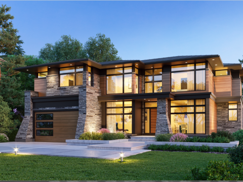 Een modern huis is een perfecte combinatie van architectuur en stijl 3D Model