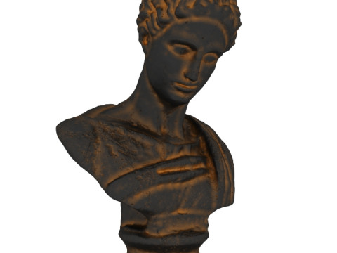 Бюст мужчины из бронзы и гипса. 3D Модель