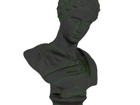 男性の胸像 青銅と石膏 3Dモデル