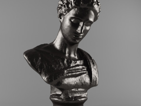 男性の胸像 青銅と石膏 3Dモデル