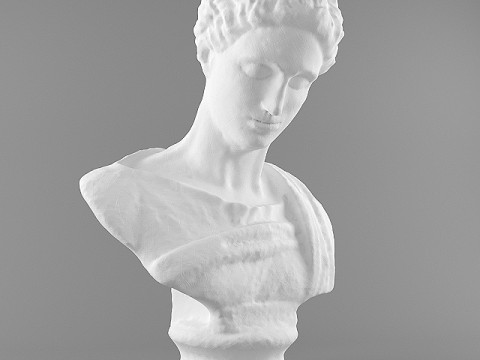 男性の胸像 青銅と石膏 3Dモデル