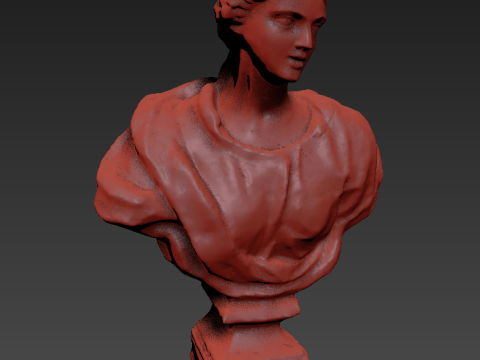 Bust of an antique woman bronze 3D Model