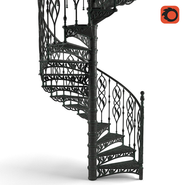 螺旋階段 3Dモデル .c4d .max .obj .3ds .fbx .stl .blend 