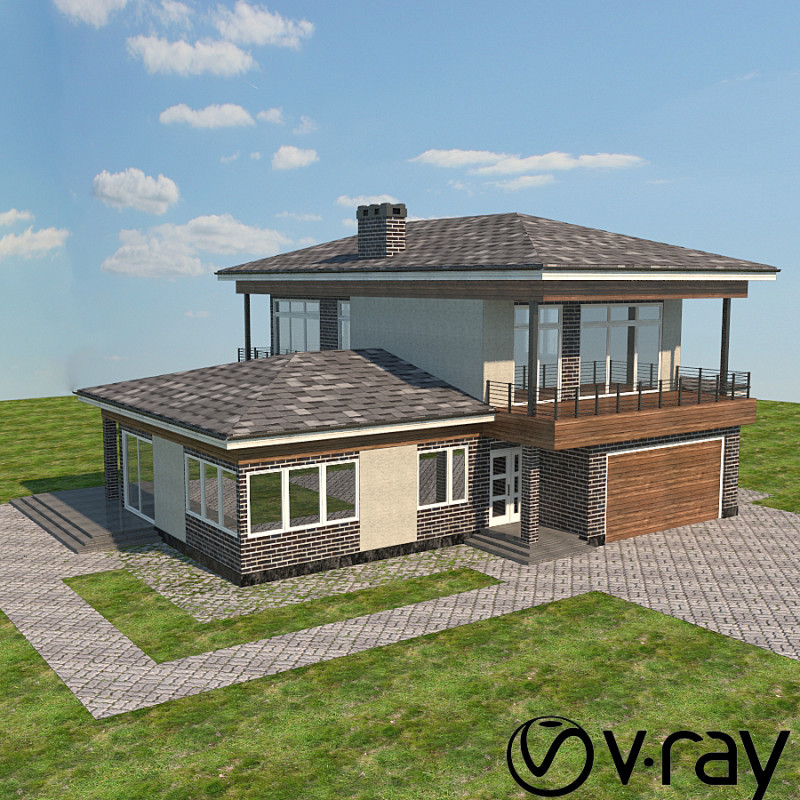 Вілла Грейстоун 3D Модель .c4d .max .obj .3ds .fbx .stl .blend 