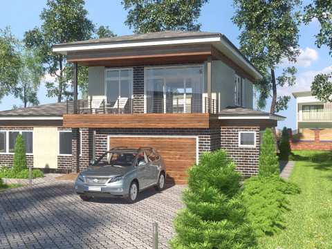 Greystone Villa House 3D Model