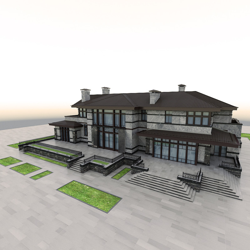 Резиденція Сільверстоун 3D Модель .c4d .max .obj .3ds .fbx .stl .blend 