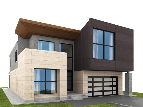 Modelo Cinzento Ardósiamoderno Modelo 3D