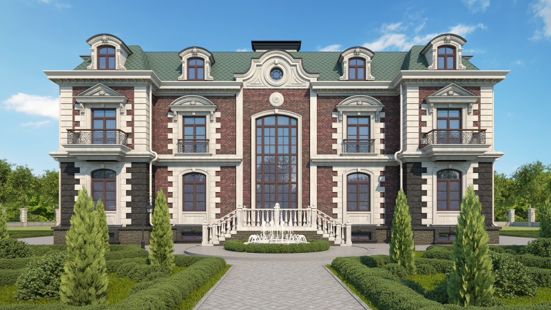 SAHNE KLASİK Kır Evi Bütün 3dsmax 3D Model .c4d .max .obj .3ds .fbx .stl .blend 