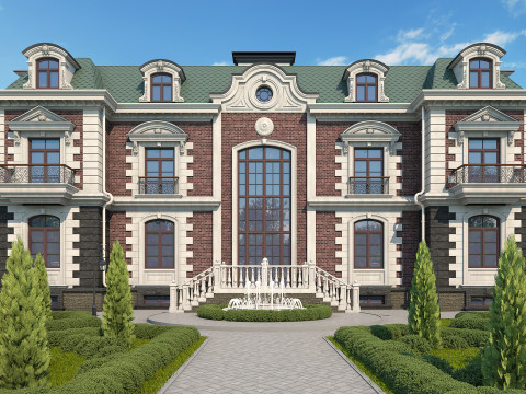 SCÈNE Klassiek huisje De hele 3dsmax 3D Model